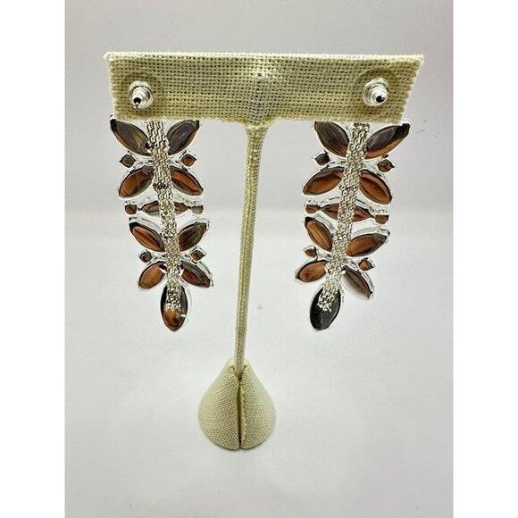 Rhinestone Bridal Crystal Dangled Drop Earrings - Picture 8 of 8